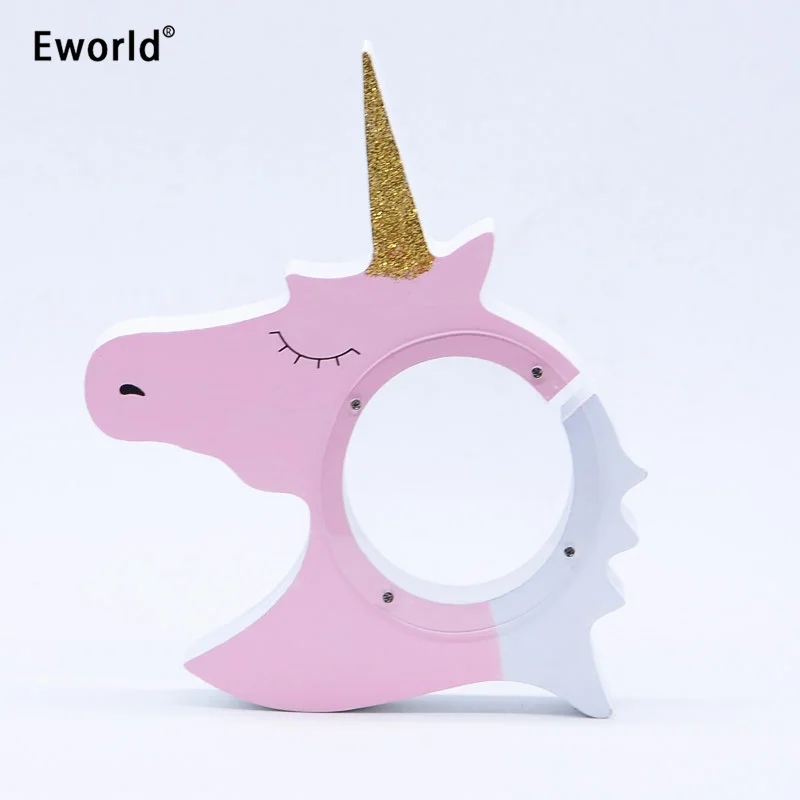 Eworld Милая монета единорога в скандинавском стиле деревянная коробка для денег