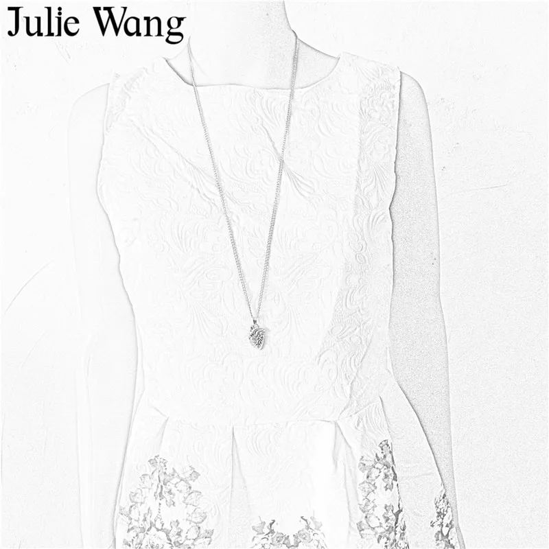 Julie Wang 1 шт. Винтажное колье из сплава с имитацией человеческого сердца Длинная