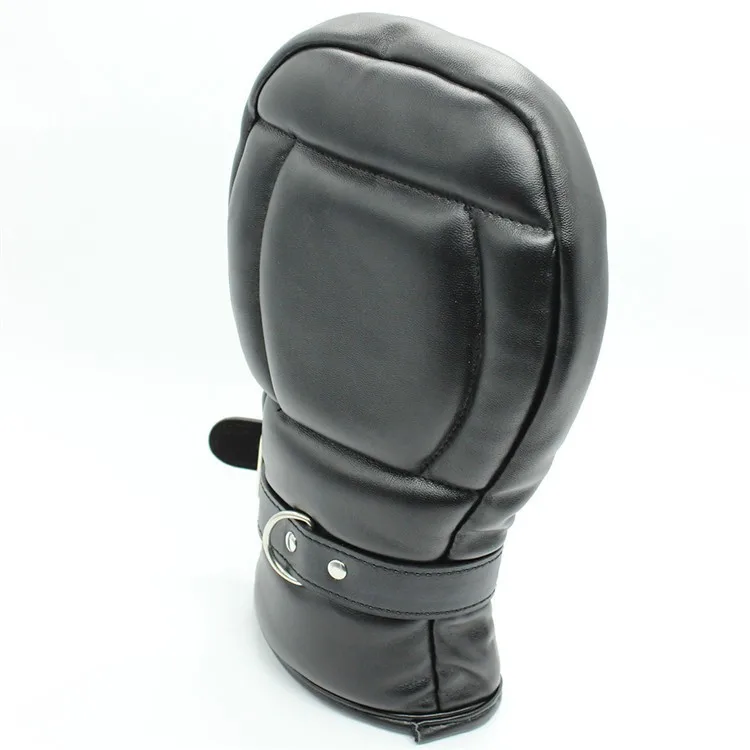 Puppy Mitts Hand Cuffs Soft Padded Black PU Leather Bondage B/D SM Restraints Mitten With Lock Sex Toys For Couple | Красота и