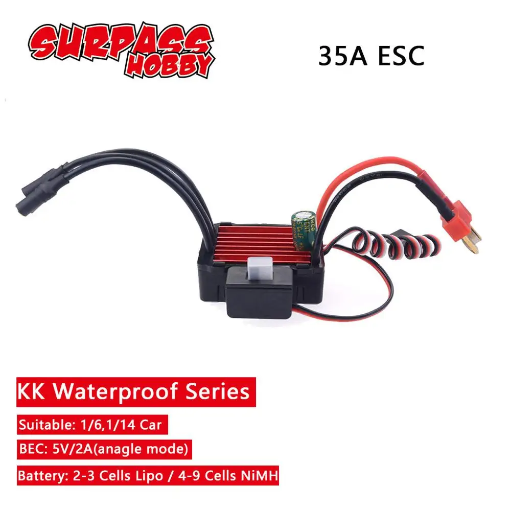35A 150A 120A Водонепроницаемый ESC KK Скорость контроллер 35A 45A 60A 80A для 1/8 1/10 1/12 RC Monster Redcat вулкан EPX плотные ХТЕ багги - Цвет: 35A