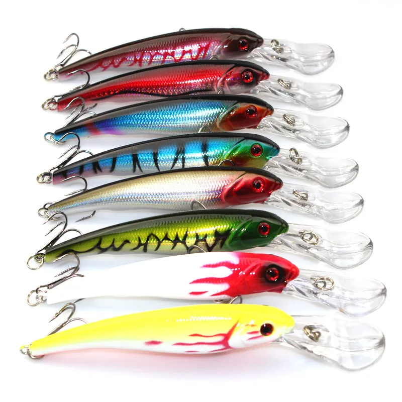 New Minnow Fishing Bait165mm 29g Deep Sea Trolling Jigging Lures 8color Hooks Tackle | Спорт и развлечения