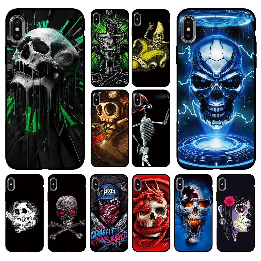 Крутой Скелет Мягкий ТПУ чехол для Apple iPhone 6 6S 7 8 Plus 5 5S SE X XS MAX XR силиконовые чехлы |