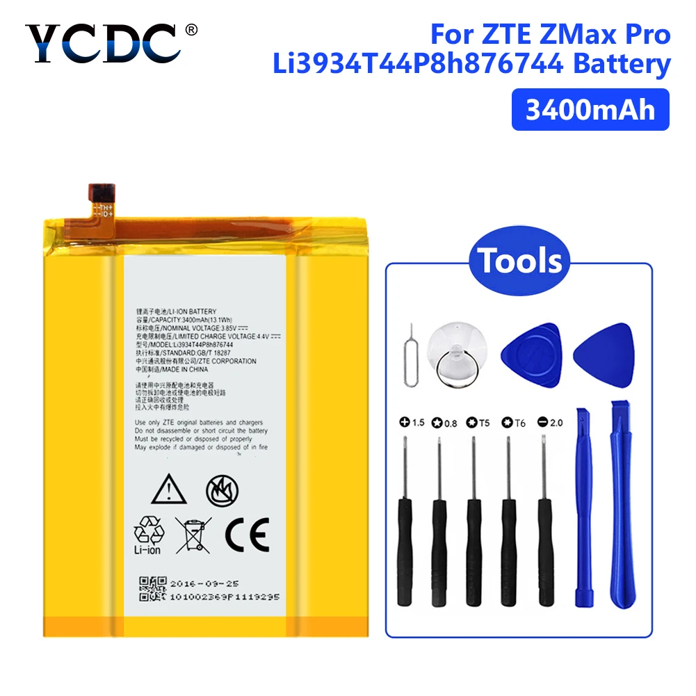 3400 мА/ч Li3934T44P8h876744 Батарея для мобильного телефона ZTE Grand X Max 2 Z988 Z981 мА/ч.