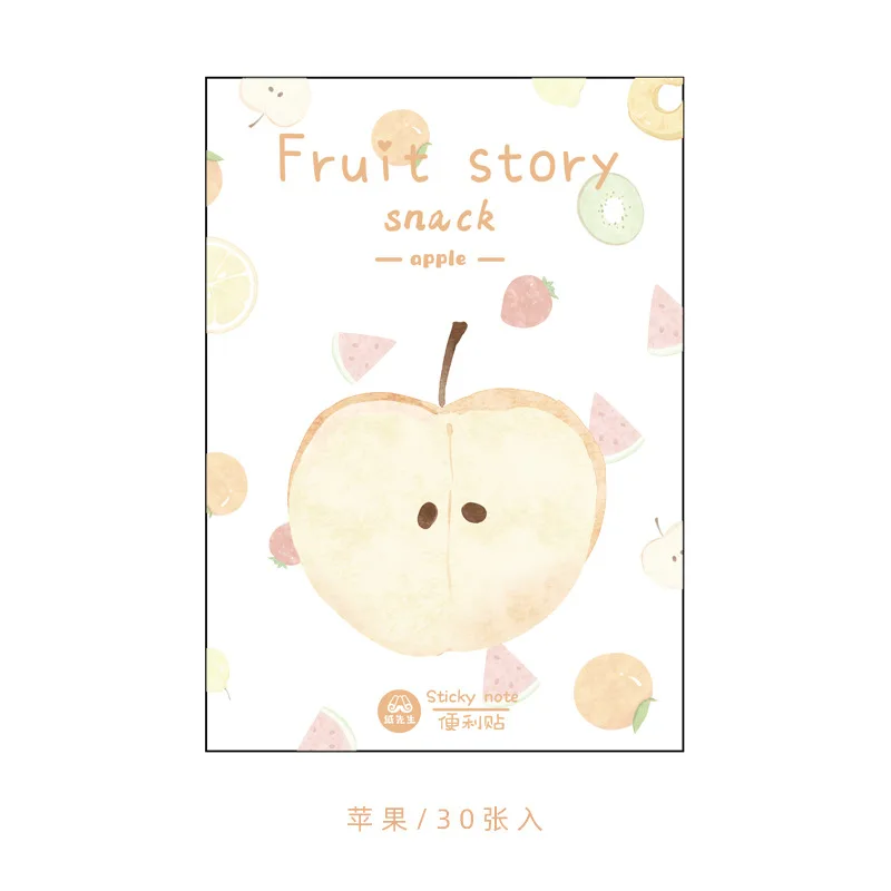 Kawaii фрукты история серии липкий блокнот для заметок дневник стационарные хлопья скрапбукинга декоративные милые скандинавском стиле N Times липкий - Цвет: apple