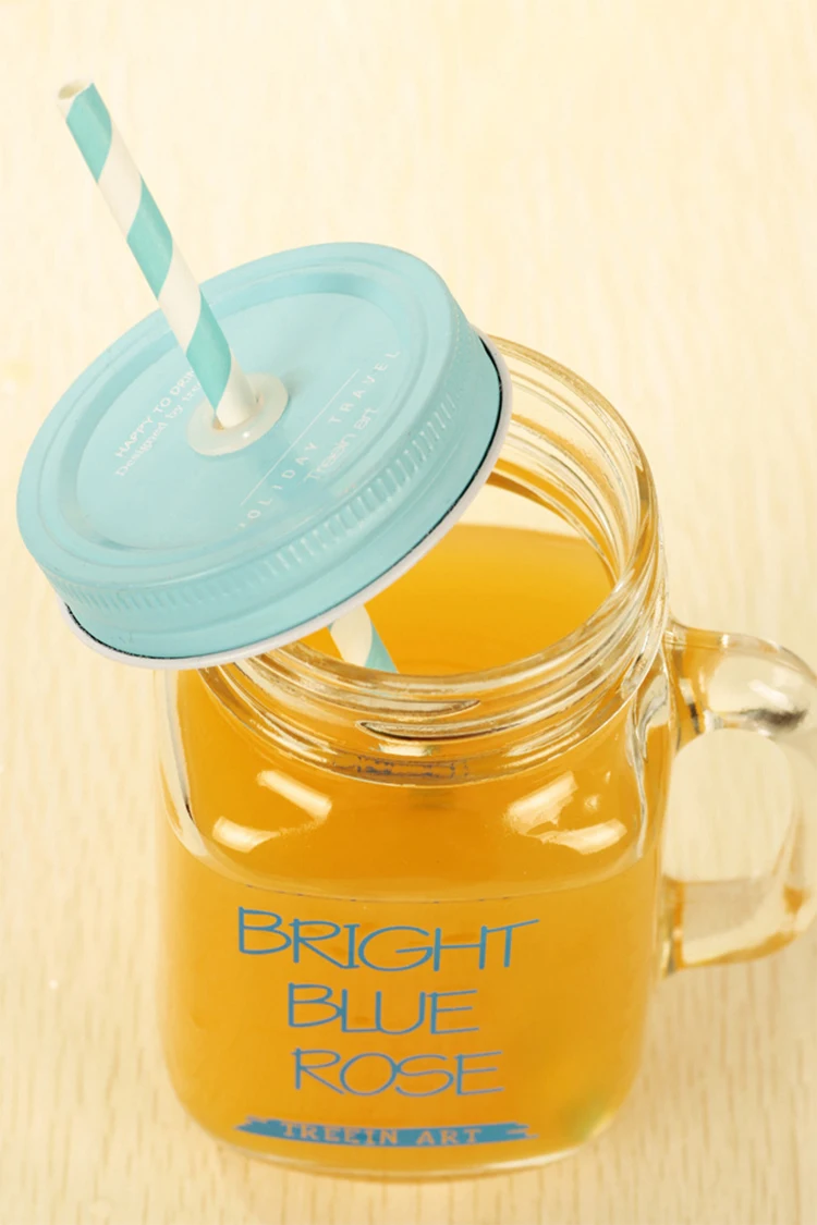 Винтаж соломы Стекло летние фруктовый сок мороженое чистый диспенсер для