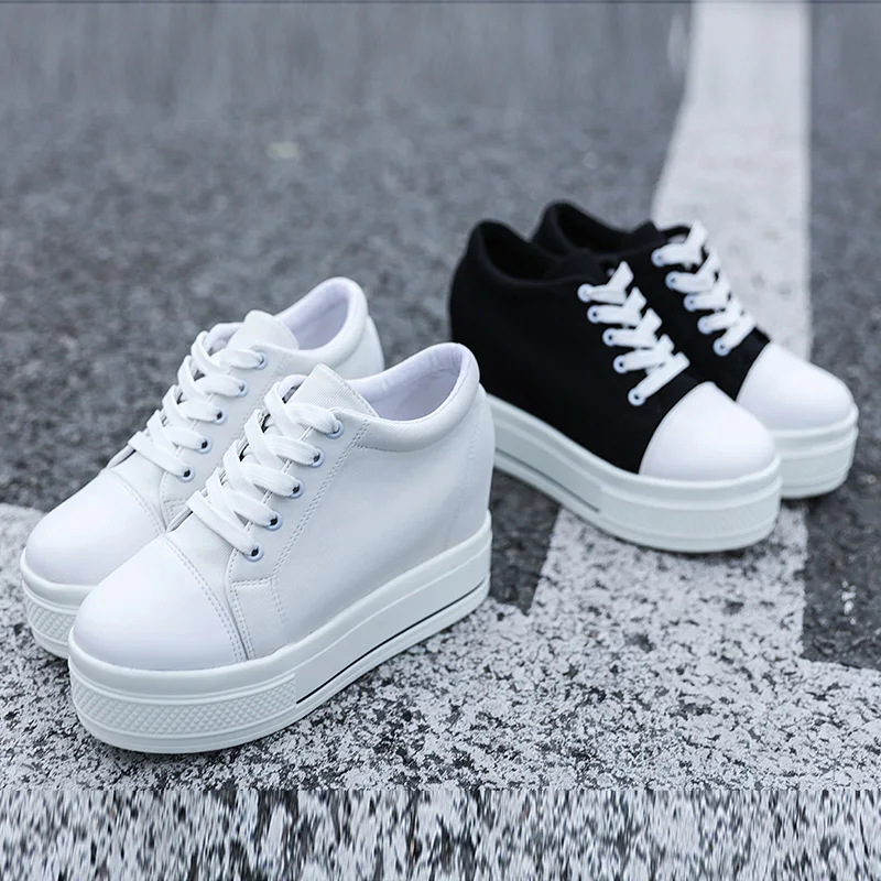 Г. Демисезонная модная обувь на платформе со шнуровкой, повседневные милые кроссовки, белые, черные, женская обувь с зауженным мыском Размеры 35-40