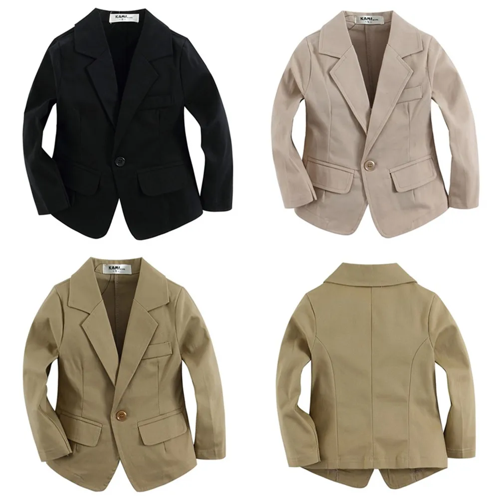 Блейзер для маленьких мальчиков BB151202G C однотонный светильник лый цвета хаки из
