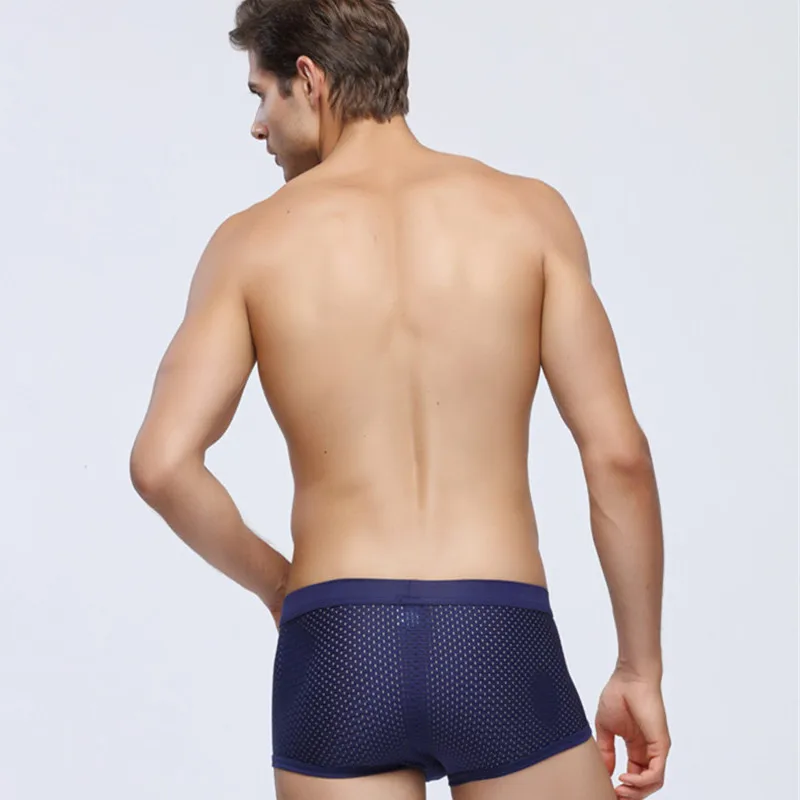 Бренд Acefit мужское нижнее белье модал шелк сетка мужские боксеры однотонные