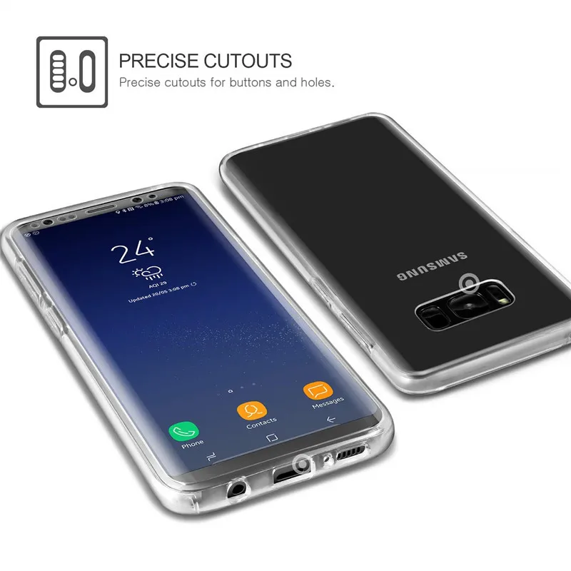 Чехол с полным корпусом для Samsung Galaxy S10 S9 S8 Plus S7 S6 Edge Note 8 9 прозрачный 2 в 1 защитный