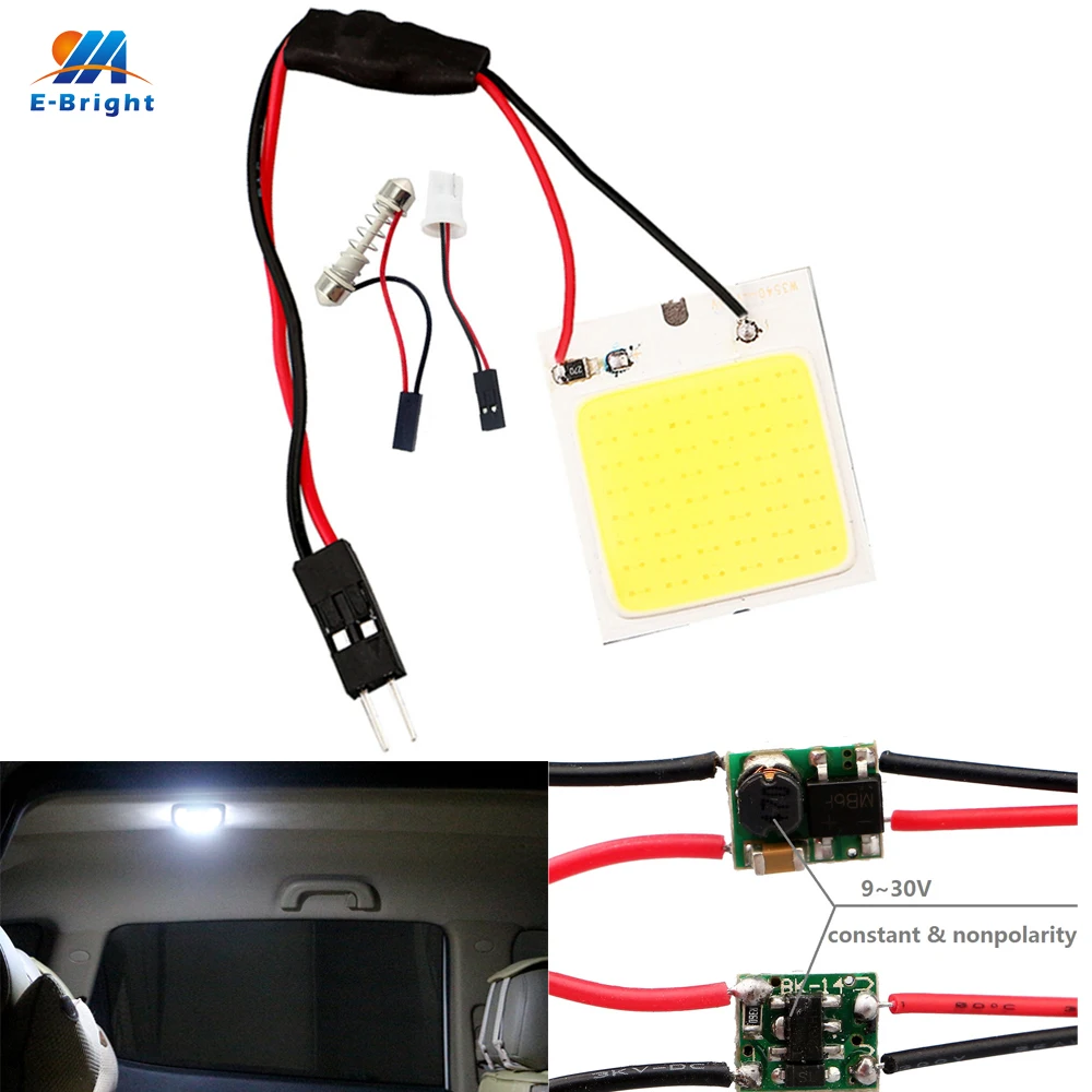 YM E Bright 100 шт. COB 48 Светодиодный светильник в 24 SMD панель внутренние лампы с T10 +