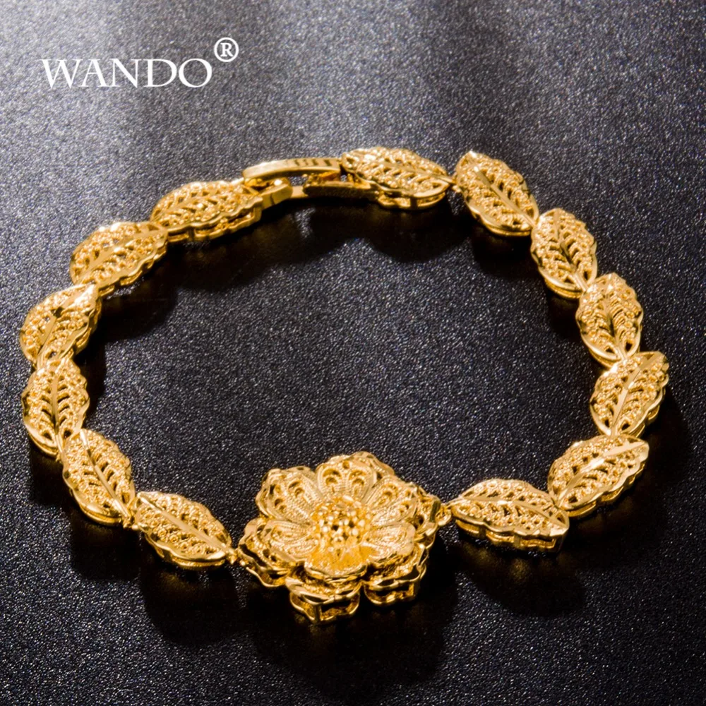 Flower18K браслет золотой Цвет с цепочкой Для женщин оптовая торговля Свадебные