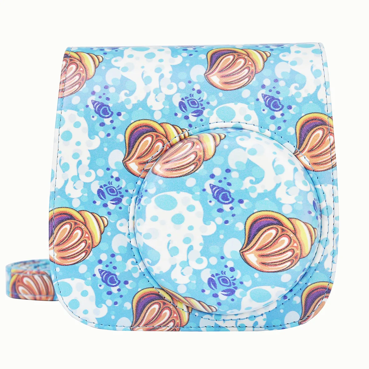 Seashell Из искусственной кожи Instax Mini 9 Камера чехол сумка для фотоаппарата моментальной печати Fujifilm Instax Mini 8/9 пленка глянцевая фотобумага для Камера с плечевым ремнем защитная сумка - Цвет: Seashell