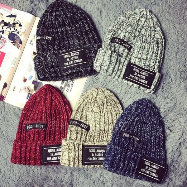 Новинка 2017 вязаная шапка мужская модель теплый повседневный головной убор для