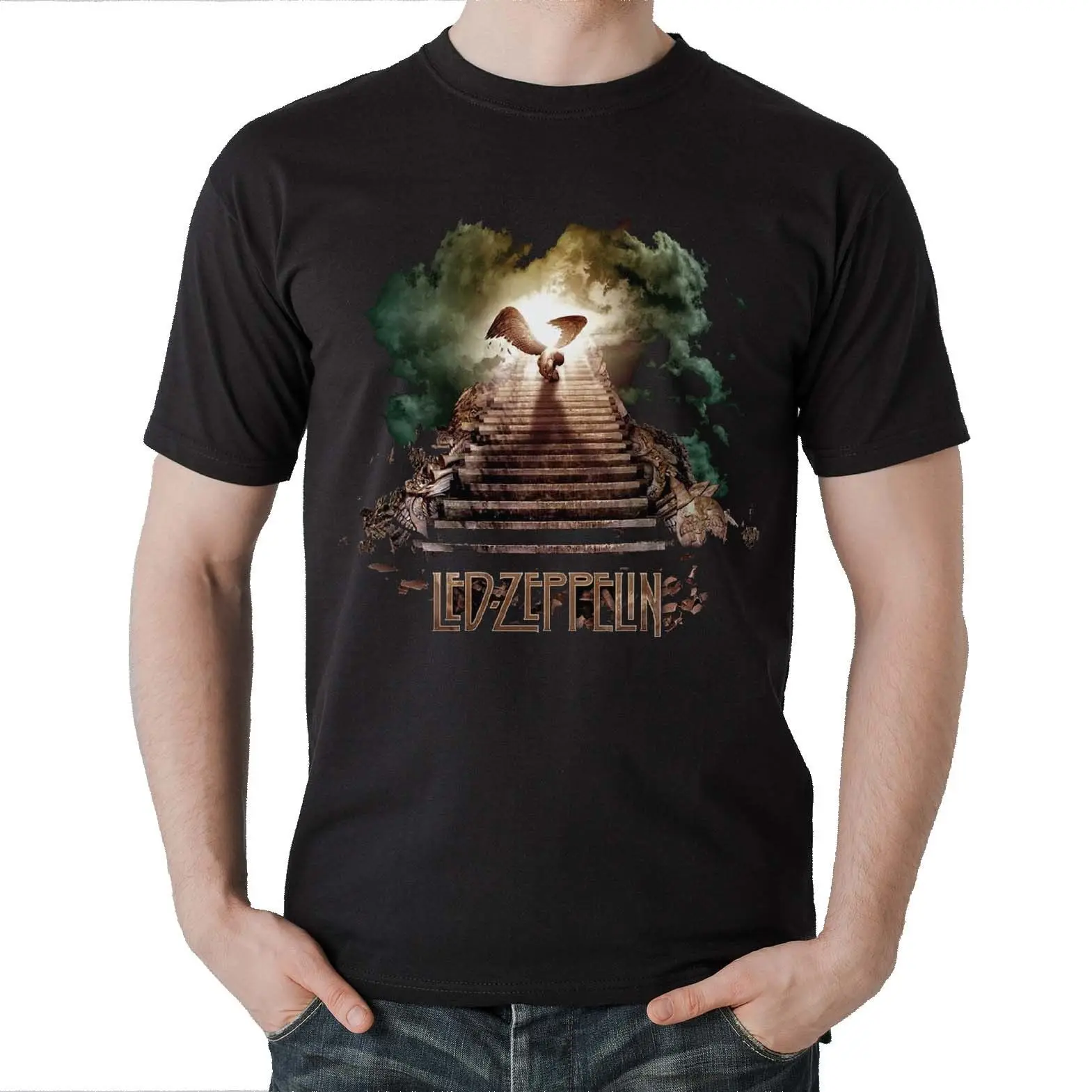 Camiseta hombre Led Zeppelin лестница в небо Hombre футболка человек уличная Забавный принт