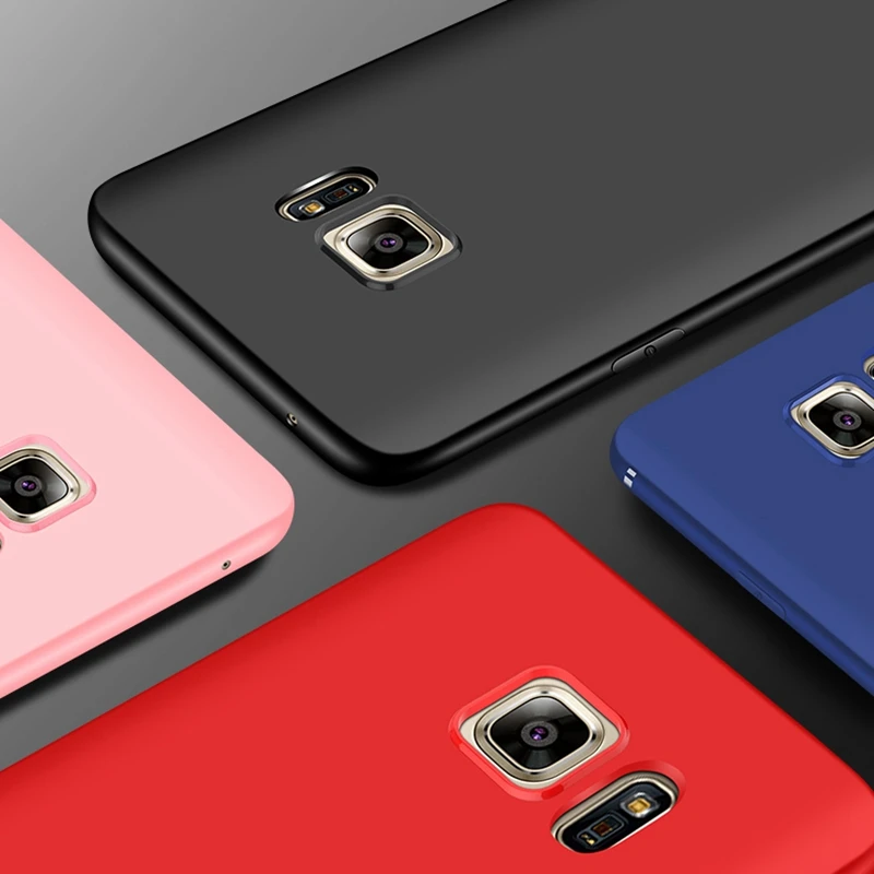 Matte Soft TPU Silicone Case for Samsung Galaxy Note 5 8 9 S8 S9 Plus S6 S7 edge Full Dropproof Protection Cover | Мобильные
