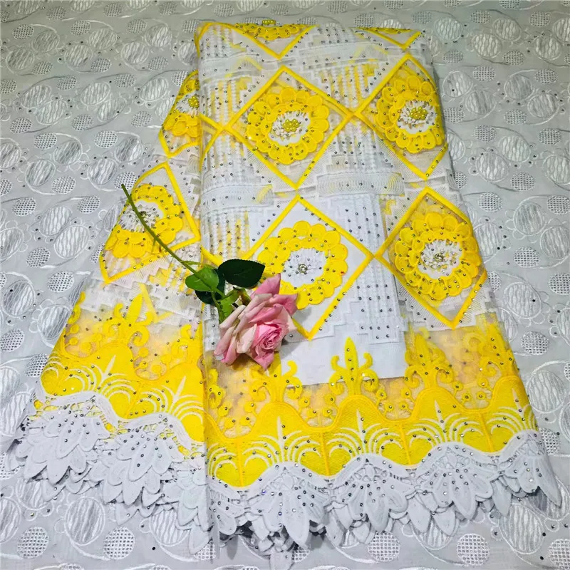 

Cassiel French Nigerian Lace Fabric High Quality African Lace Fabric Wedding African French Tulle Lace For Dress 5 Yards