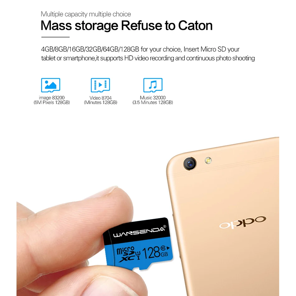 Wansenda карта памяти Micro sd 128 Гб 64 ГБ 32 16 8 4 Улучшенная Высококачественная TF для