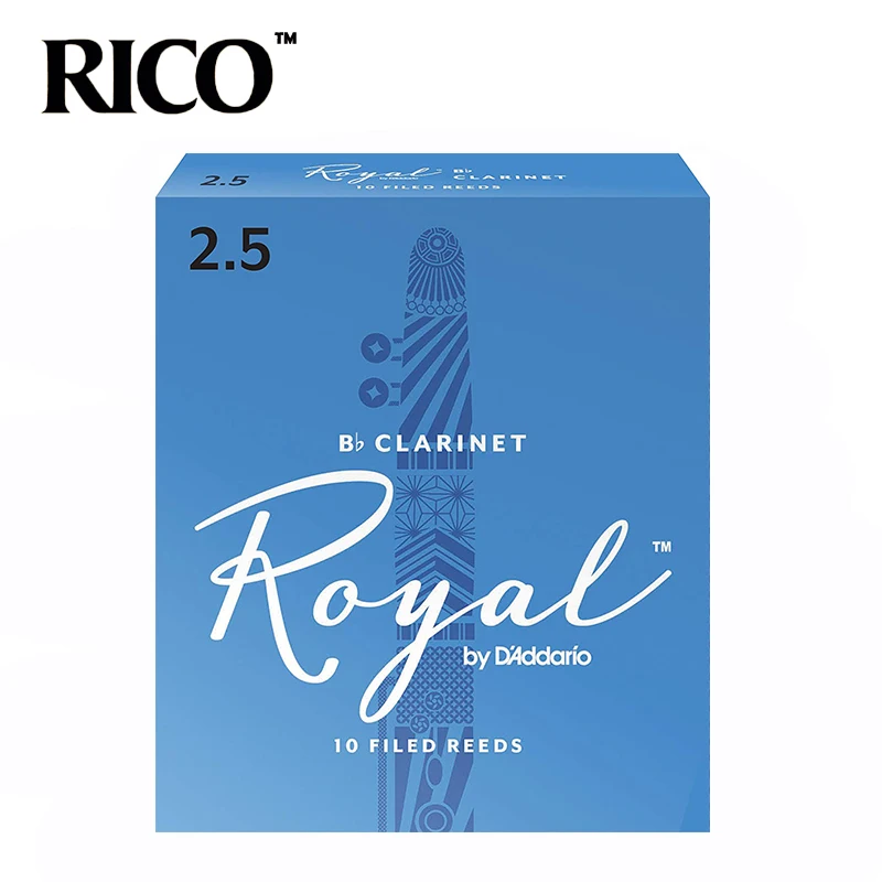 RICO Royal Bb трости для кларнета прочность #1 0 5 #2 #3 10-упаковка синяя коробка из 10 с