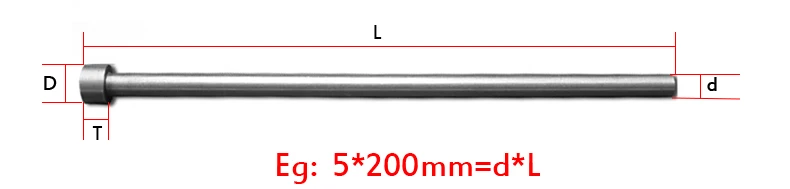 2,5 мм OD 2,5*250/300 2,5x250/300 65Mn HRC60 круглый наконечник Пластик впрыска составная Форма Прямые пробивая Выталкивающая шпилька