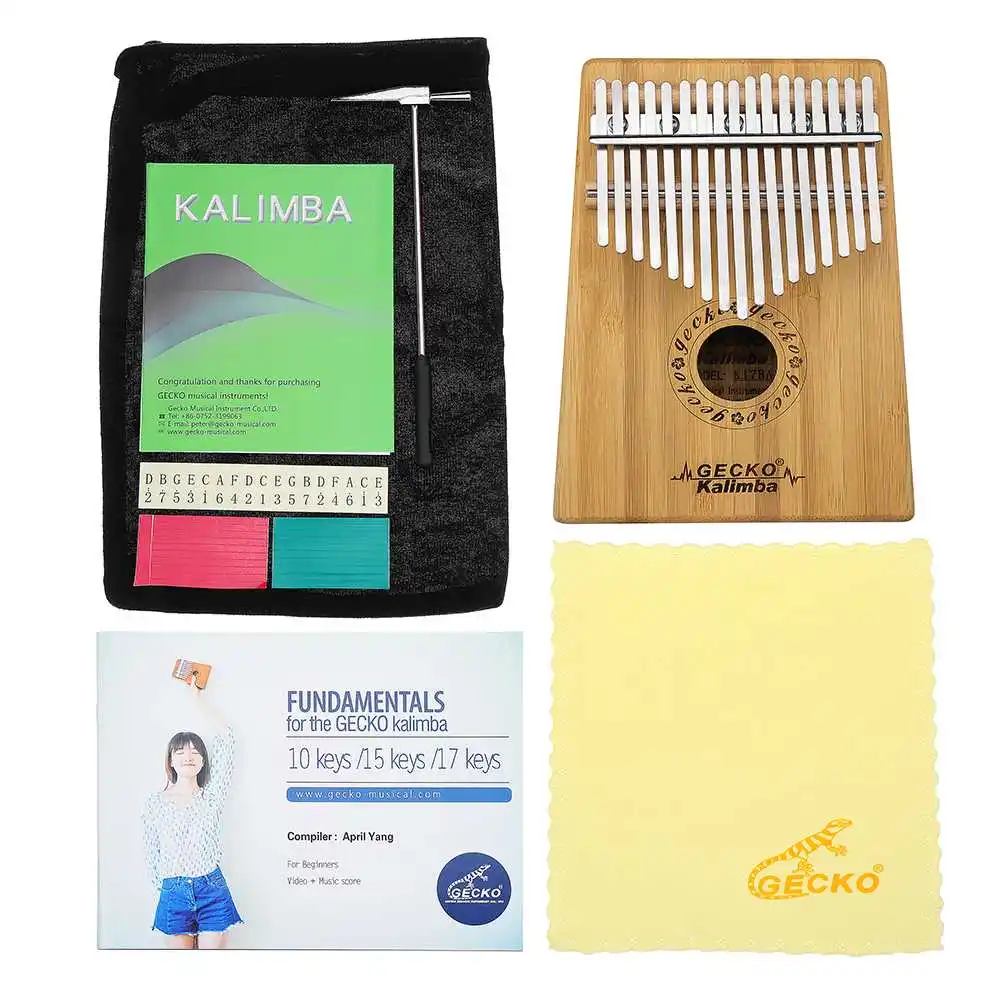 K17BA 17 клавиш Экзотический стиль Kalimba Bamboo B тон большой палец пианино палец поставка Мелодия молоток обучение инструкция клавиатура Инструменты
