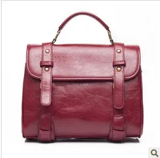 Star Korean box package VIVI magazine retro wind oil leather bag briefcase cross body bags women handbags T217 |