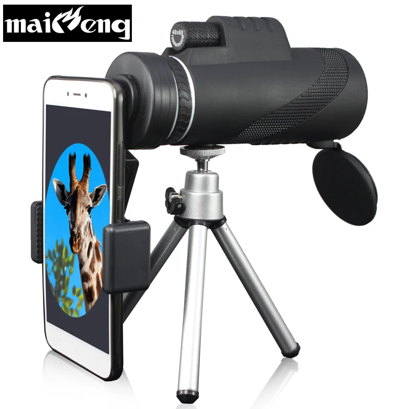 Портативный телескоп Монокуляр 40X60 HD с держателем для смартфона и штативом