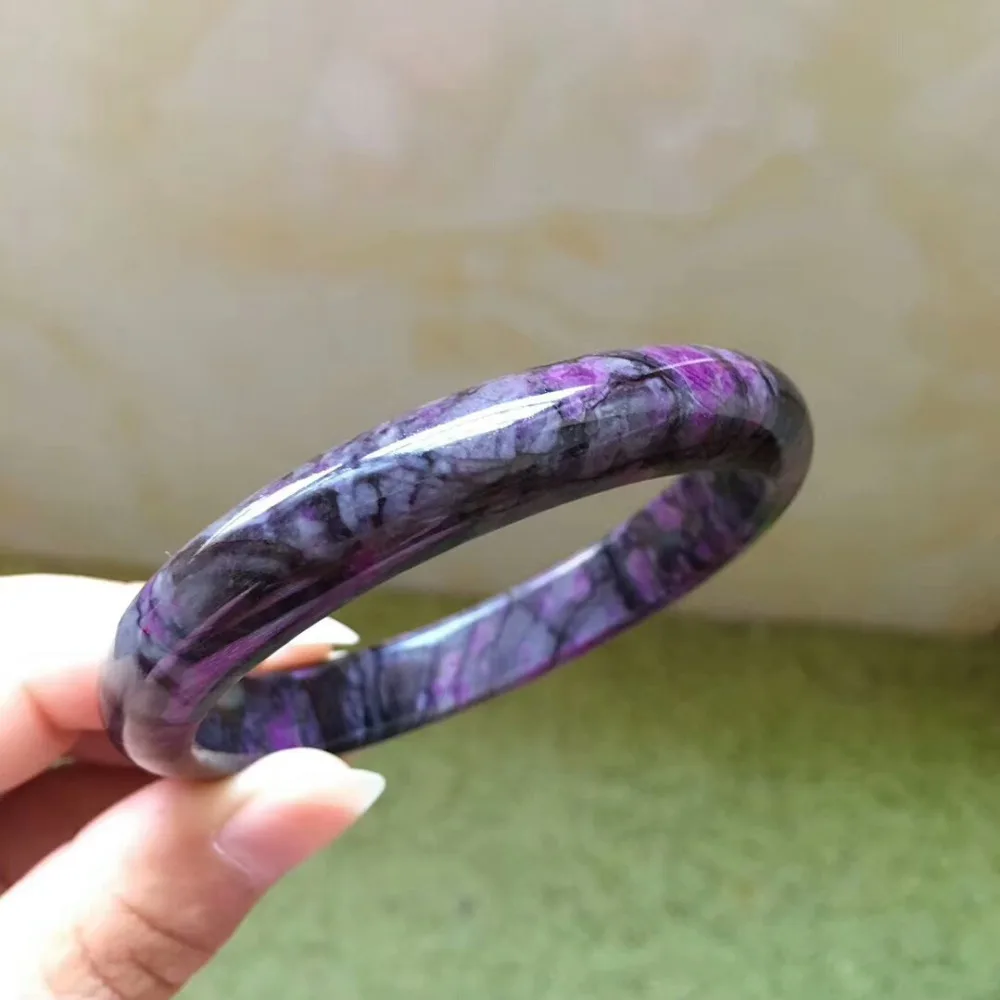 Натуральный Sugilite фиолетовый драгоценный камень женский браслет для запястья