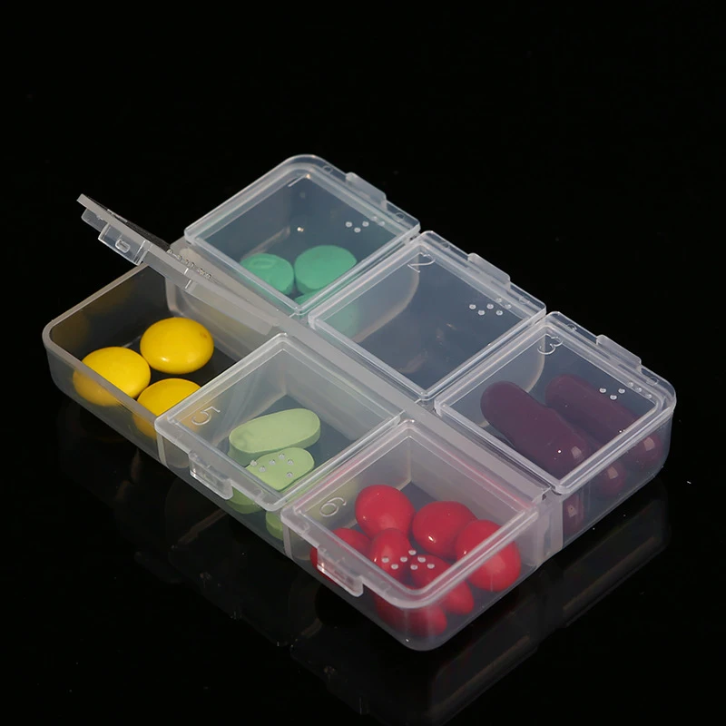 Mini 6 Grid Plastic Pill Medicine Box Holder Storage Organizer Container Case Portable Waterproof Small Chest | Дом и сад