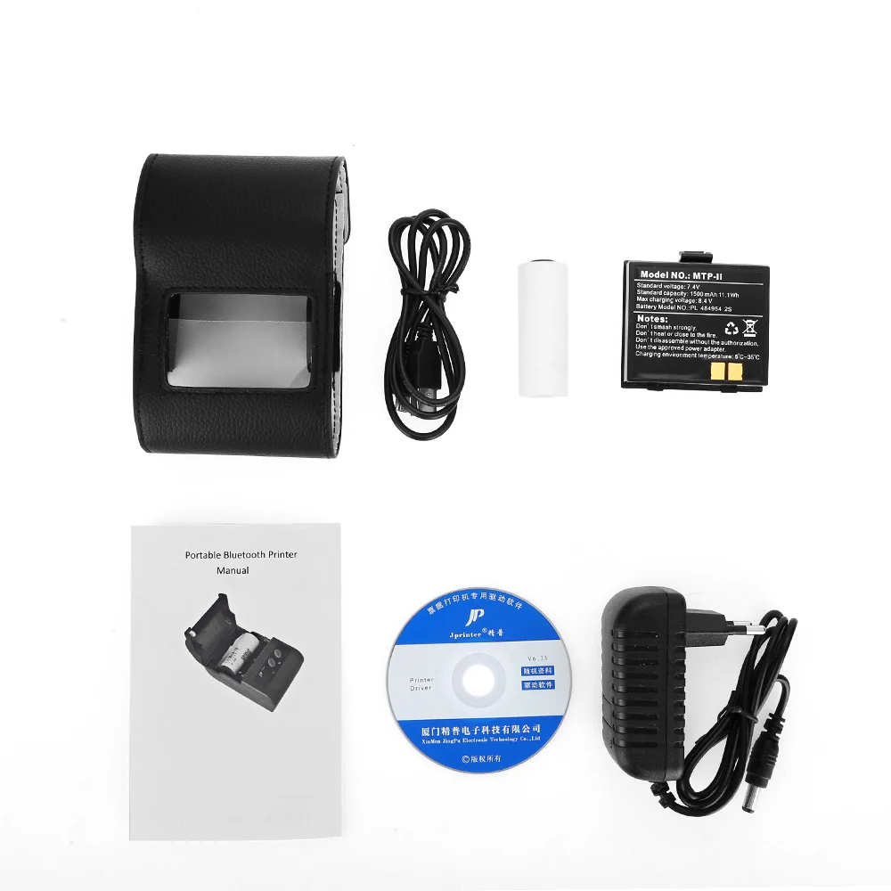 GOOJPRT MTP II 58 мм Bluetooth термопринтер портативный беспроводной чековый станок для Windows
