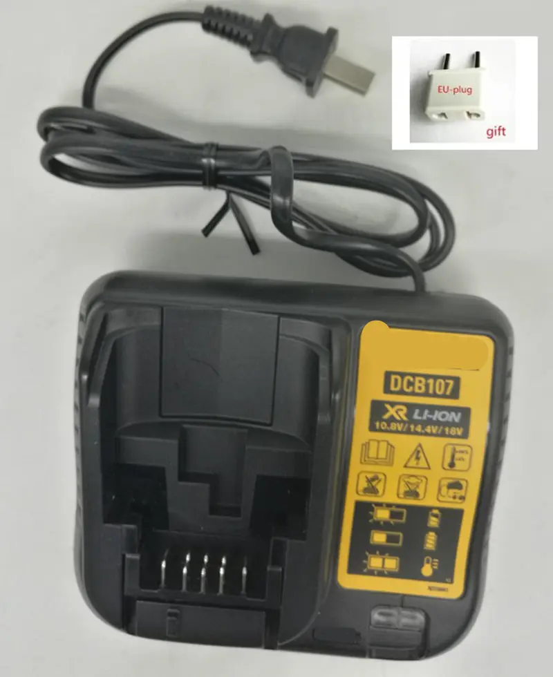 AC 220-240V Зарядное устройство DCB107 для DEWALT DCD776 DCD771 DCD734 DCD716 DCD710 DCD701 DCD700 DCF805 DCD710S2