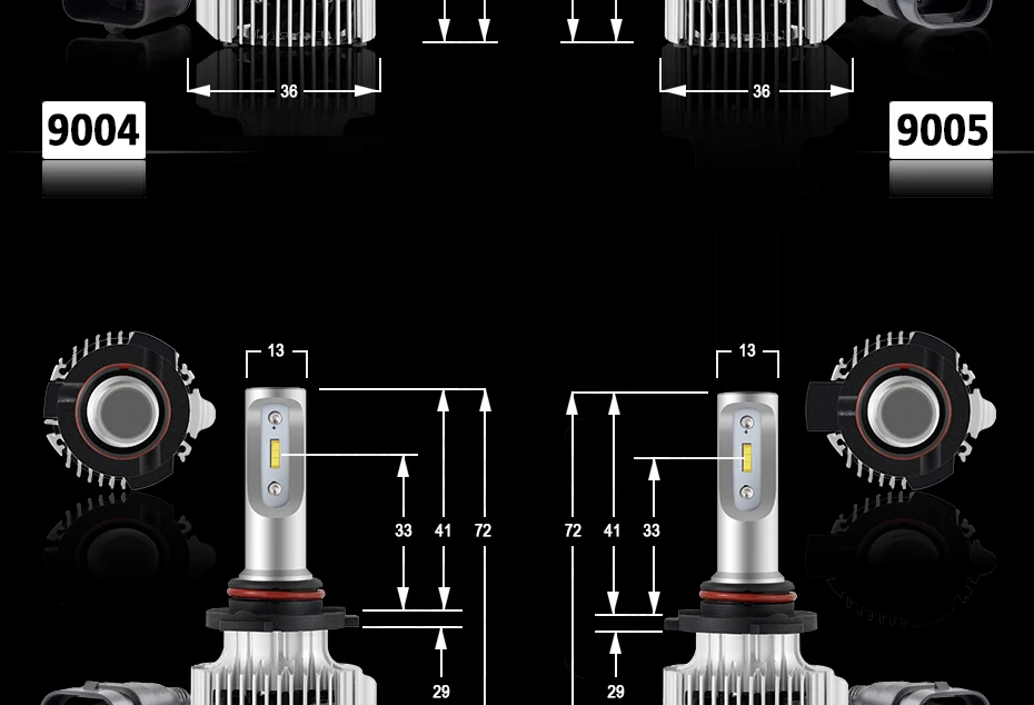 CNSUNNYLIGHT V1 Car LED H7 H4 H11 Headlight Bulbs H1 9005 9006 Canbus Led 72W/set 8500Lm 6000K White Auto Lamp 880 H8 Fog Lights