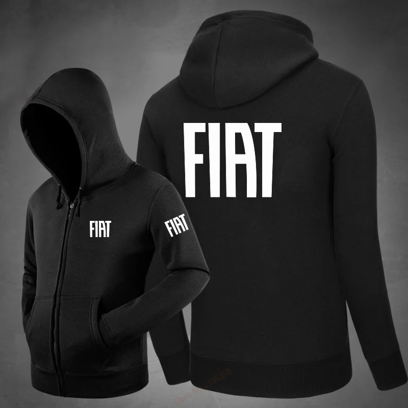 Мужская толстовка с капюшоном FIAT Черная Толстовка длинным рукавом Осень-зима 2019 |