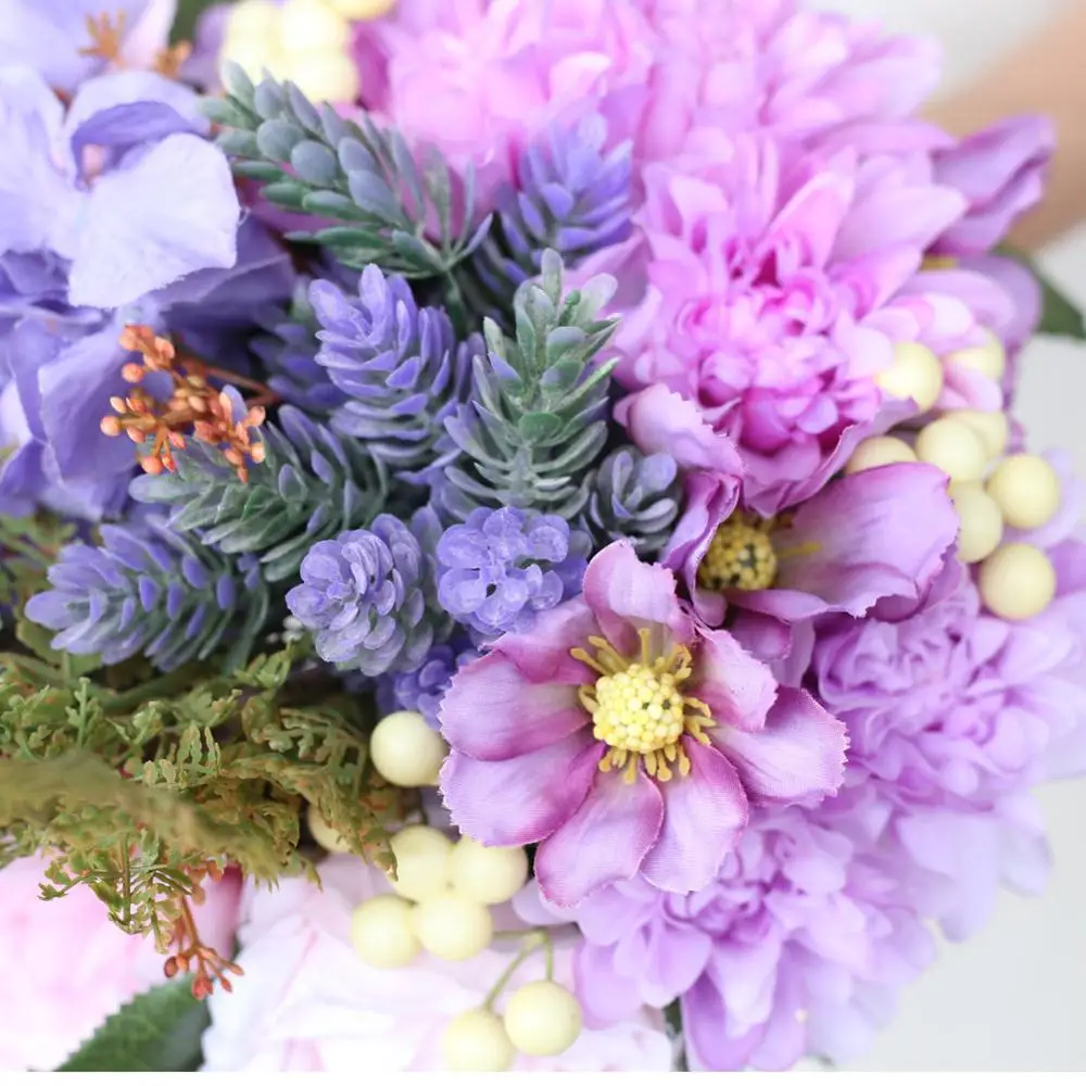 

H&S BRIDAL Light Purple Wedding Flowers 2019 Romantic Wedding Bouquets Bridal Holding Flower 2019 Artificial Rose ramo de novia