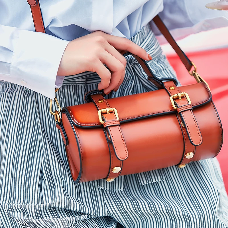 Женская сумка-мессенджер маленькая круглая сумка из натуральной кожи 2019 | Багаж и