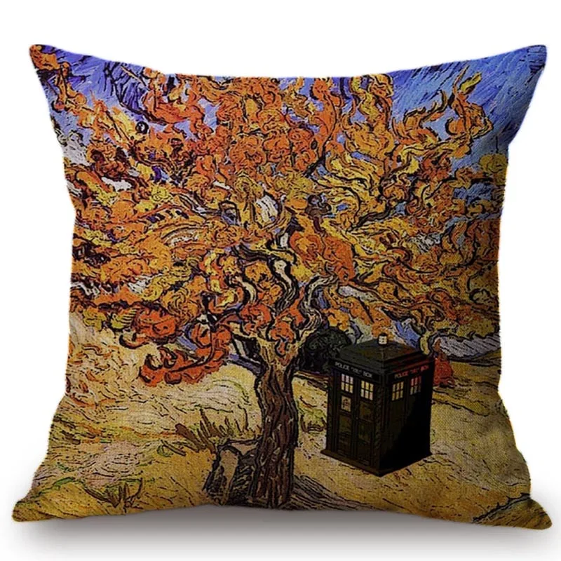 Ван Гог Звездная ночь телефонная будка винтажная картина маслом Искусство