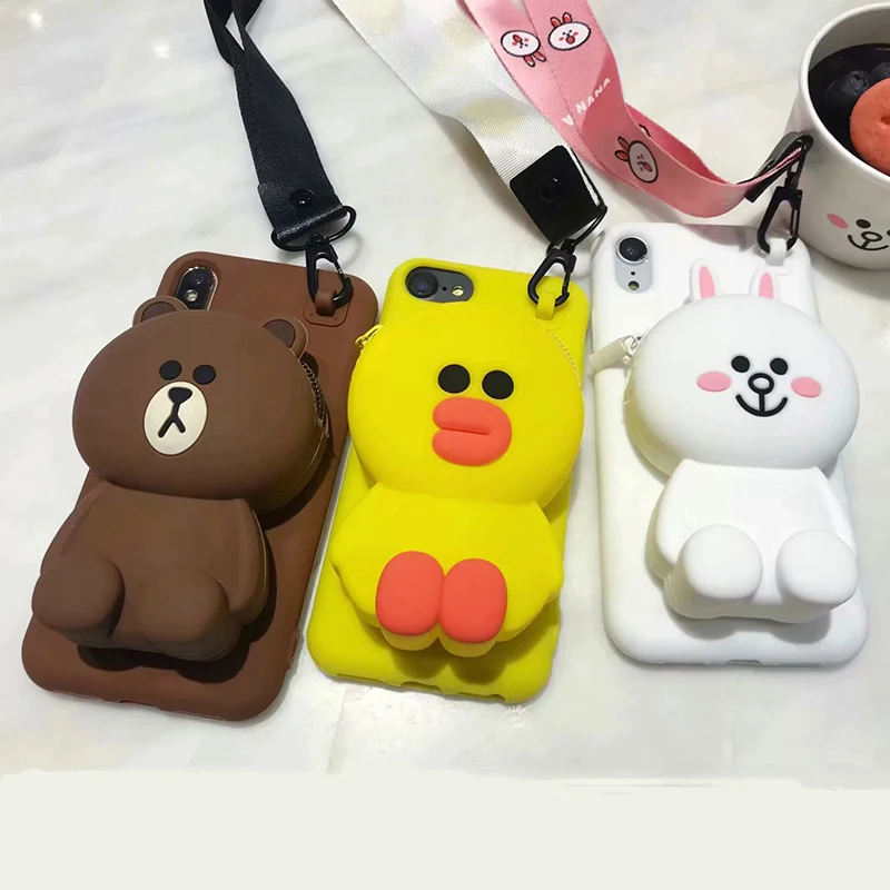 Чехол-кошелек для iPhone XR X XS MAX 8 7 6 6s Plus Capa 3D с милым мультяшным рисунком Capinha Back силиконовый чехол для iPhone7 Mujer Fundas