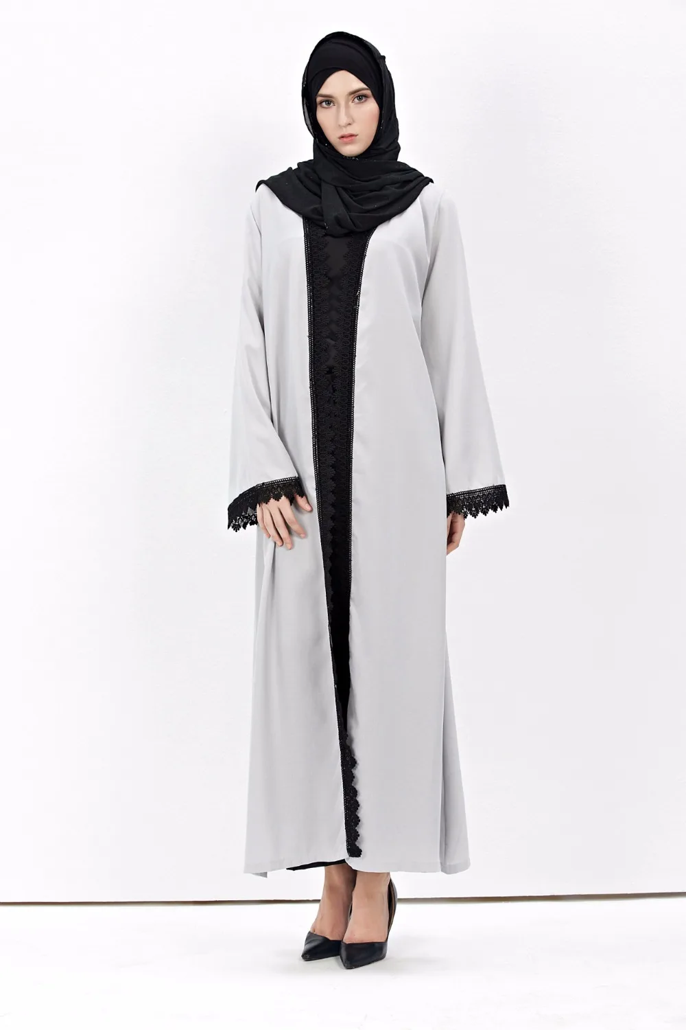 

2016 Muslim cardigan djellaba turkish women clothing long coat dubai fashion high quality lace cardigan outwear