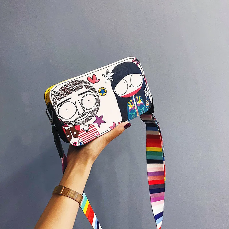 Сумка для мобильного телефона с милым мультяшным принтом Женская Повседневная
