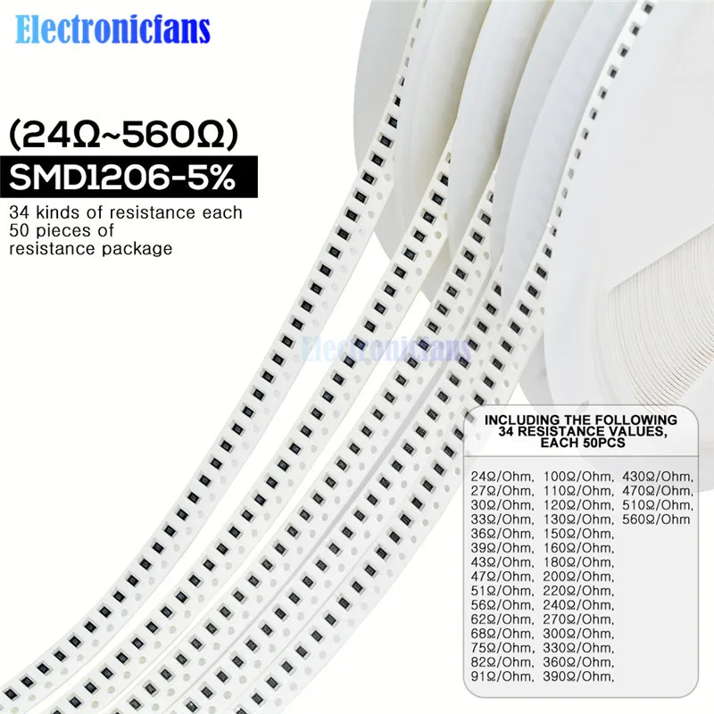 1700 шт./лот 1206 SMD резистор 0R 10 м Ом 5% 1/4 Вт 0 25 чип сопротивление фиксированный