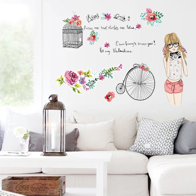 55x90 см модные настенные наклейки для девочек домашний декор виниловые комнаты