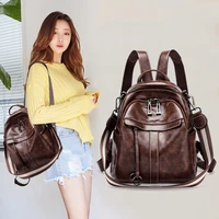 2020 college style school bags teenagers ladies travel high quality womens genuine leather cow skin soft casual small backpack