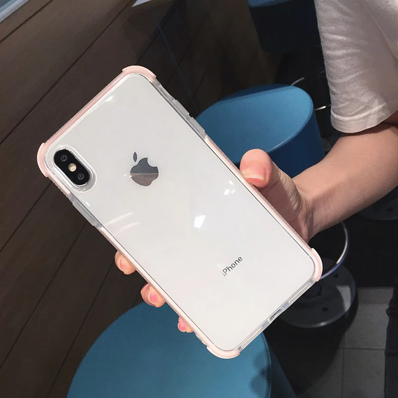 Противоударный бампер прозрачный силиконовый чехол для телефона для iPhone 11Pro Max X XR XS Max 8 7 6 6S Plus прозрачный защитный чехол