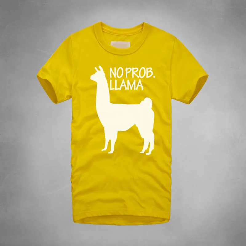 Забавный дизайн принт животных альпака без ламы с круглым вырезом Мужская