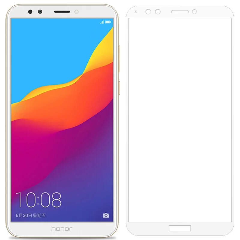 Закаленное стекло 9H с полным покрытием для Huawei Y7 Prime 2018 Защита экрана 7C защитная