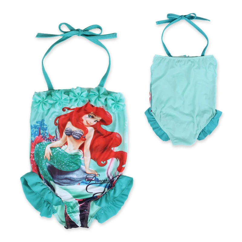 2016 Детский купальный костюм Русалочки с лямкой на шее для маленьких девочек