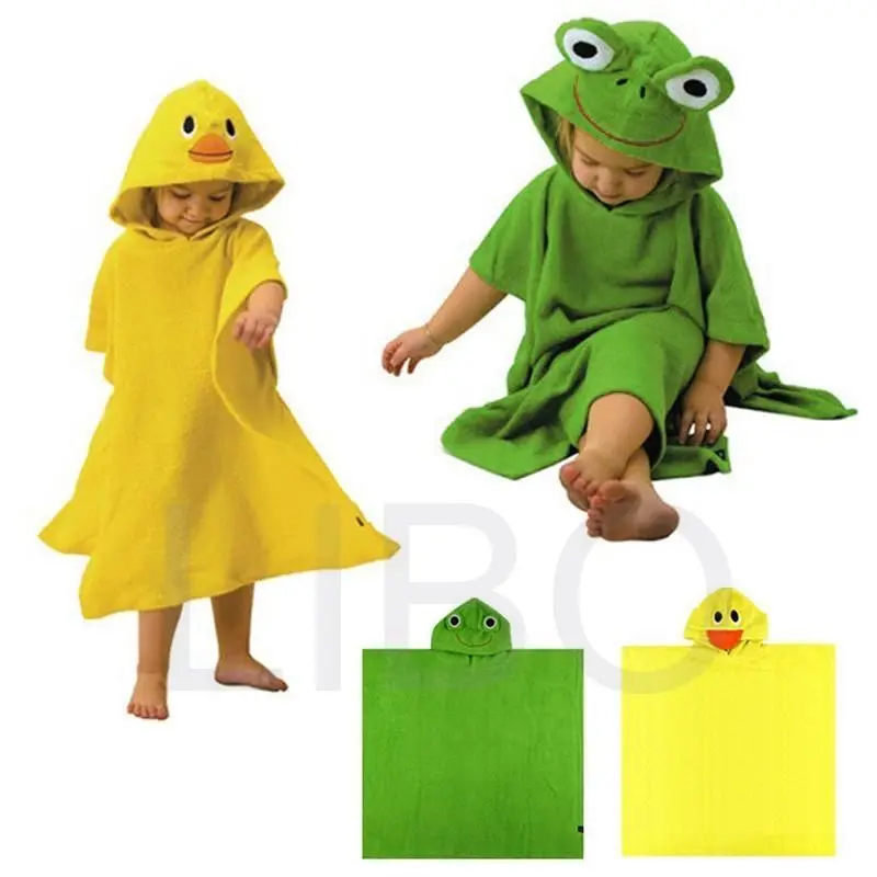2015 Детские одеяние Халат Толстовка с капюшоном Пляж Костюм Полотенце Накидка