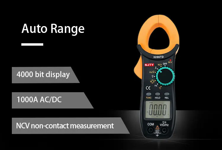 Горячая Распродажа TY3266TD цифровой клещи ACA AC/DCV Сопротивление Емкость Частота Температура NCV 3999 отсчетов Амперметр тестер