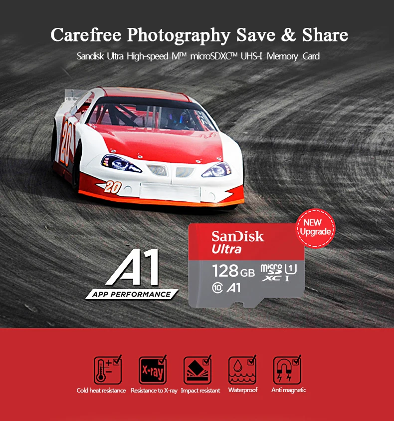 A1 Class 10 Sandisk micro sd card 128gb 64gb 32gb 16gb 98mb/s usb flash memory card original microsd TF cards cartao de memoria