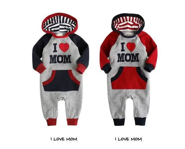 Одежда для малышей i love mum толстовки унисекс Детский комбинезон маленьких