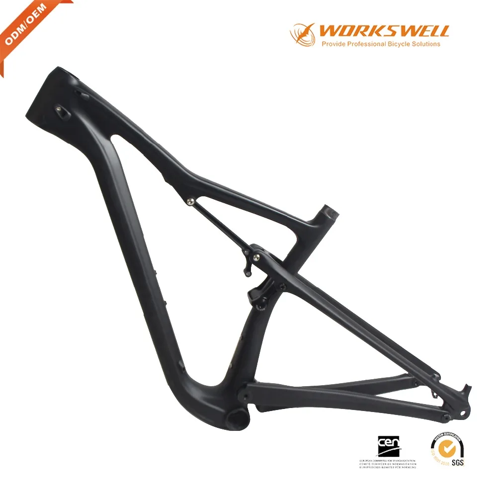 Workswell 29er mtb рама из углеродного волокна Полная подвеска для горного велосипеда